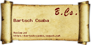 Bartsch Csaba névjegykártya