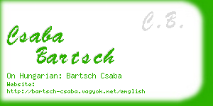 csaba bartsch business card